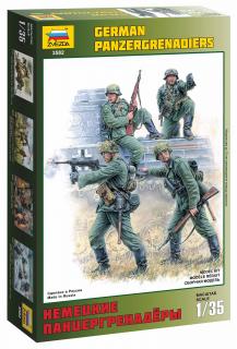 Zvezda - figurky němečtí pancéřoví granátníci, 2. světová válka, Model Kit 3582, 1/35