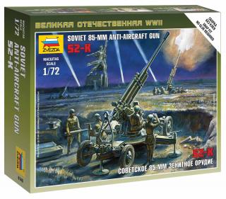 Zvezda - figurky protiletadlové dělo 85 mm vz.1939 (52-K) s obsluhou, Wargames (WWII) 6148, 1/72