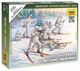 Zvezda - figurky sovětská pěchota na lyžích, Wargames (WWII) 6199, 1/72