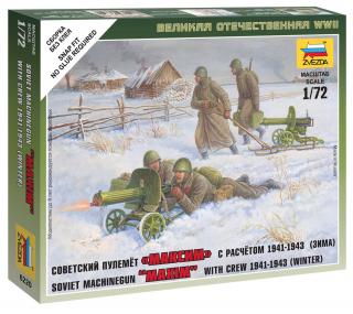Zvezda - figurky sovětský kulomet Maxim s obsluhou, zimní uniformy, Wargames (WWII) 6220, 1/72