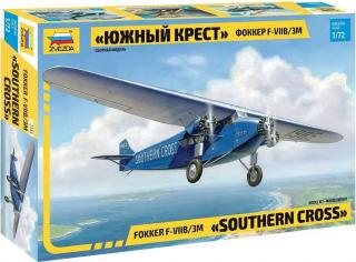 Zvezda - Fokker F-VII Trimotor, Model kit letadlo 7233, 1/72