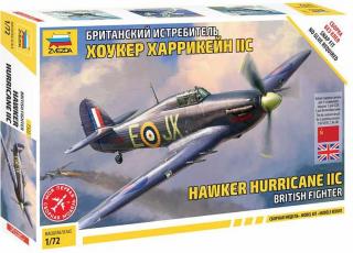 Zvezda - Hawker Hurricane Mk II C, Snap Kit letadlo 7322, 1/72