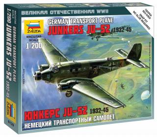 Zvezda - Junkers Ju 52/3m ''Tante Ju'', Wargames (WWII) 6139, 1/200