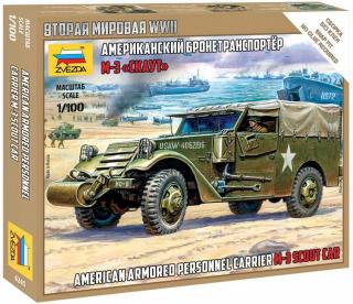 Zvezda - M3 Scout Car, Snap Kit 6245, 1/100