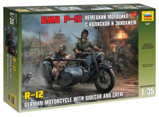 Zvezda - motocykl BMW R12 s posádkou, Model Kit 3607, 1/35