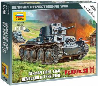 Zvezda - Pz.Kpfw.38(t), Wehrmacht, Wargames (WWII) 6130, 1/100