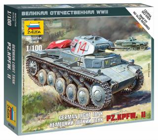 Zvezda - Pz.Kpfw. II lehký tank, Wargames (WWII) 6102, 1/100