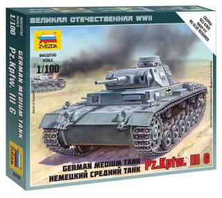 Zvezda - Pz.Kpfw.III, Wehrmacht, Wargames (WWII) 6119, 1/100