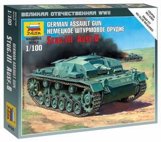 Zvezda - Sd.Kfz.142 Sturmgeschütz III Ausf.B - StuG III, Wargames (WWII) 6155, 1/100