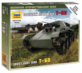 Zvezda - sovětský lehký tank T-60, Wargames (WWII) 6258, 1/100