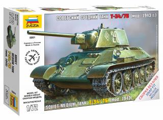 Zvezda - T-34/76, sovětská armáda, Snap Kit Z5001, 1/72