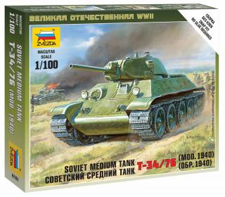 Zvezda - T-34/76, sovětská armáda, Wargames (WWII) 6101, 1/100