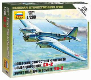 Zvezda - Tupolev SB-2, sovětské letectvo, Wargames (WWII) 6185, 1/200