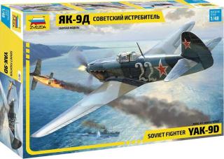 Zvezda - Yakovlev YAK-9 Soviet fighter, Model Kit letadlo 4815, 1/48