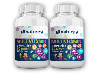 Allnature 2x Multivitamin s minerály 30 tablet + DÁREK ZDARMA
