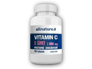 Allnature Vitamin C s šípky s post. uvol. 1000mg 60 tbl + DÁREK ZDARMA