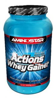 Aminostar Actions Whey Gainer 4500g  + šťavnatá tyčinka ZDARMA Varianta: jahoda + DÁREK ZDARMA