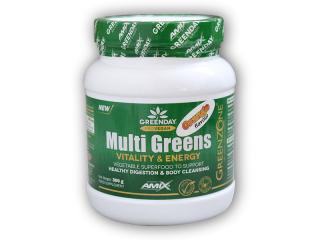 Amix GreenDay MultiGreens Vitality & Energy 300g  + šťavnatá tyčinka ZDARMA Varianta: pomeranč + DÁREK ZDARMA