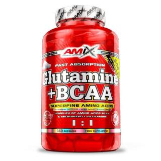 Amix L-Glutamine + BCAA 360 kapslí + DÁREK ZDARMA