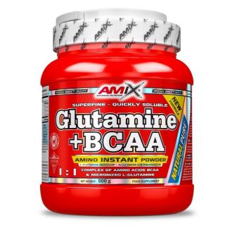 Amix L-Glutamine + BCAA 530g  + šťavnatá tyčinka ZDARMA Varianta: forest fruits + DÁREK ZDARMA