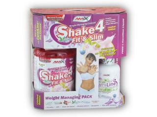 Amix Shake 4 Fit & Slim 1kg + Carniline 480ml  + šťavnatá tyčinka ZDARMA Varianta: strawberry + DÁREK ZDARMA