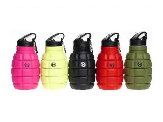 BrainMax Grenade bottle skládací silikonová lahev 580ml Varianta: zářivě zelená + DÁREK ZDARMA