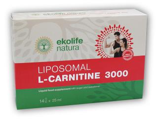Ekolife Natura Liposomal L-Carnitine 3000mg 14 x 25ml  + šťavnatá tyčinka ZDARMA + DÁREK ZDARMA