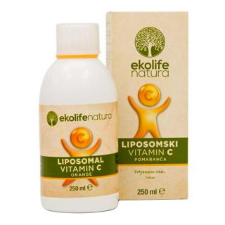 Ekolife Natura Liposomal Vitamin C 500mg 250ml pomeranč  + šťavnatá tyčinka ZDARMA + DÁREK ZDARMA
