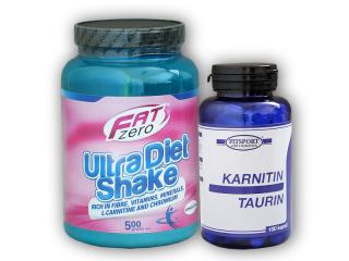 Fitsport Karnitin Taurin 100cp + Ultra Diet Shake 500g Varianta: - banán + DÁREK ZDARMA