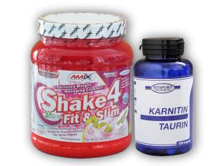 Fitsport Karnitin Taurin 100cps +Shake 4 fit Slim 500g Varianta: - banana + DÁREK ZDARMA