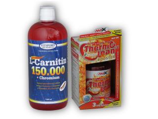 Fitsport L-Carnitin 150000+Chrom.1l+ Thermo Lean 90cps  + šťavnatá tyčinka ZDARMA Varianta: ananas + DÁREK ZDARMA