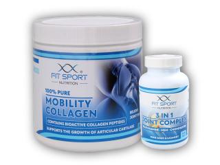 FitSport Nutrition 100% Pure Mobility Collagen 300g + 3 in 1 Joint Complex 120 tablet  + šťavnatá tyčinka ZDARMA + DÁREK ZDARMA