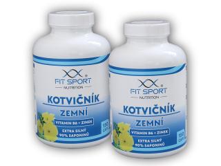 FitSport Nutrition 2x Kotvičník zemní 90% + Vitamin B6 + Zinek 150 kapslí  + šťavnatá tyčinka ZDARMA + DÁREK ZDARMA