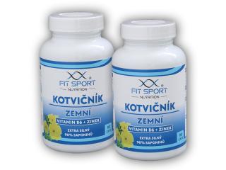 FitSport Nutrition 2x Kotvičník zemní 90% + Vitamin B6 + Zinek 90 kapslí + DÁREK ZDARMA