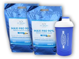FitSport Nutrition 2x Maxi Pro 90% 2500g + šejkr Fitsport  + šťavnatá tyčinka ZDARMA Varianta: čokoláda + DÁREK ZDARMA