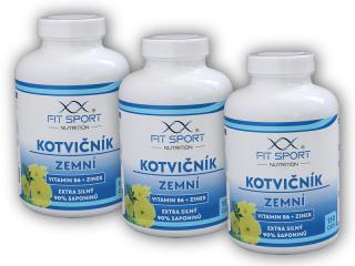 FitSport Nutrition 3x Kotvičník zemní 90% + Vitamin B6 + Zinek 150 kapslí  + šťavnatá tyčinka ZDARMA + DÁREK ZDARMA