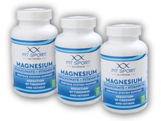 FitSport Nutrition 3x Magnesium Bisglycinate + Vitamin B6 120 vege caps  + šťavnatá tyčinka ZDARMA + DÁREK ZDARMA