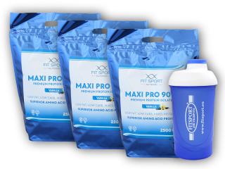 FitSport Nutrition 3x Maxi Pro 90% 2500g + šejkr Fitsport  + šťavnatá tyčinka ZDARMA Varianta: čokoláda + DÁREK ZDARMA