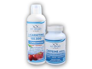 FitSport Nutrition L-Carnitine 150000+Chromium 1000ml+Caffeine 200mg+Green Tea 300mg 120 caps  + šťavnatá tyčinka ZDARMA Varianta: cherry raspberry + DÁREK ZDARMA