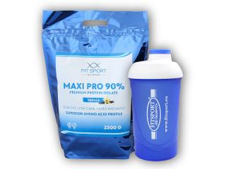 FitSport Nutrition Maxi Pro 90% 2500g + šejkr Fitsport  + šťavnatá tyčinka ZDARMA Varianta: vanilka + DÁREK ZDARMA