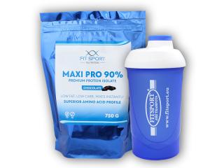 FitSport Nutrition Maxi Pro 90% 750g + šejkr Fitsport  + šťavnatá tyčinka ZDARMA Varianta: čokoláda + DÁREK ZDARMA