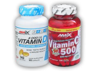 Fitsport Vitamin D3 4000IU 90tob + Vitamin c 500 + DÁREK ZDARMA