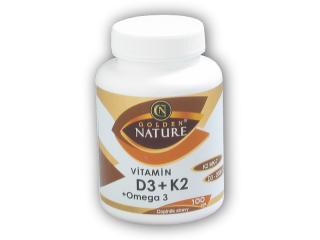Golden Natur Vitamin D3 + K2 + Omega 3 100 kapslí  + šťavnatá tyčinka ZDARMA + DÁREK ZDARMA