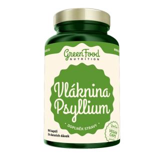 GreenFood Nutrition Vláknina psyllium 96 vegan kapslí + DÁREK ZDARMA