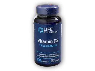 Life Extension Vitamin D3 3000 IU 120 kapslí + DÁREK ZDARMA