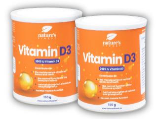 Nature´s Finest 2x Vitamin D3 2000iu 150g + DÁREK ZDARMA
