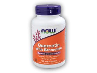 NOW Foods Quercetin & Bromelain 800mg 120 rostlinných kapslí  + šťavnatá tyčinka ZDARMA + DÁREK ZDARMA