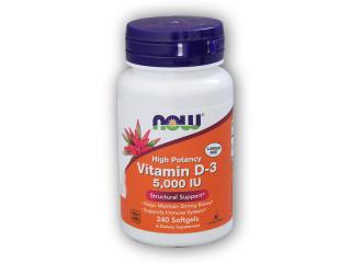 NOW Foods Vitamin D3 5000IU 240 softgel kapslí + DÁREK ZDARMA