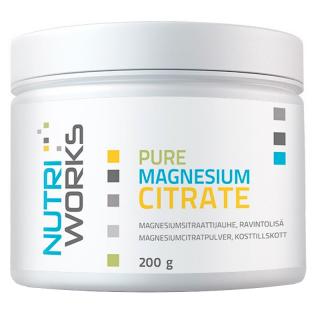 Nutri Works Pure Magnesium Citrate 200g  + šťavnatá tyčinka ZDARMA + DÁREK ZDARMA