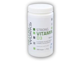 Nutri Works Strong Vitamin D3 2000iu 200 kapslí  + šťavnatá tyčinka ZDARMA + DÁREK ZDARMA